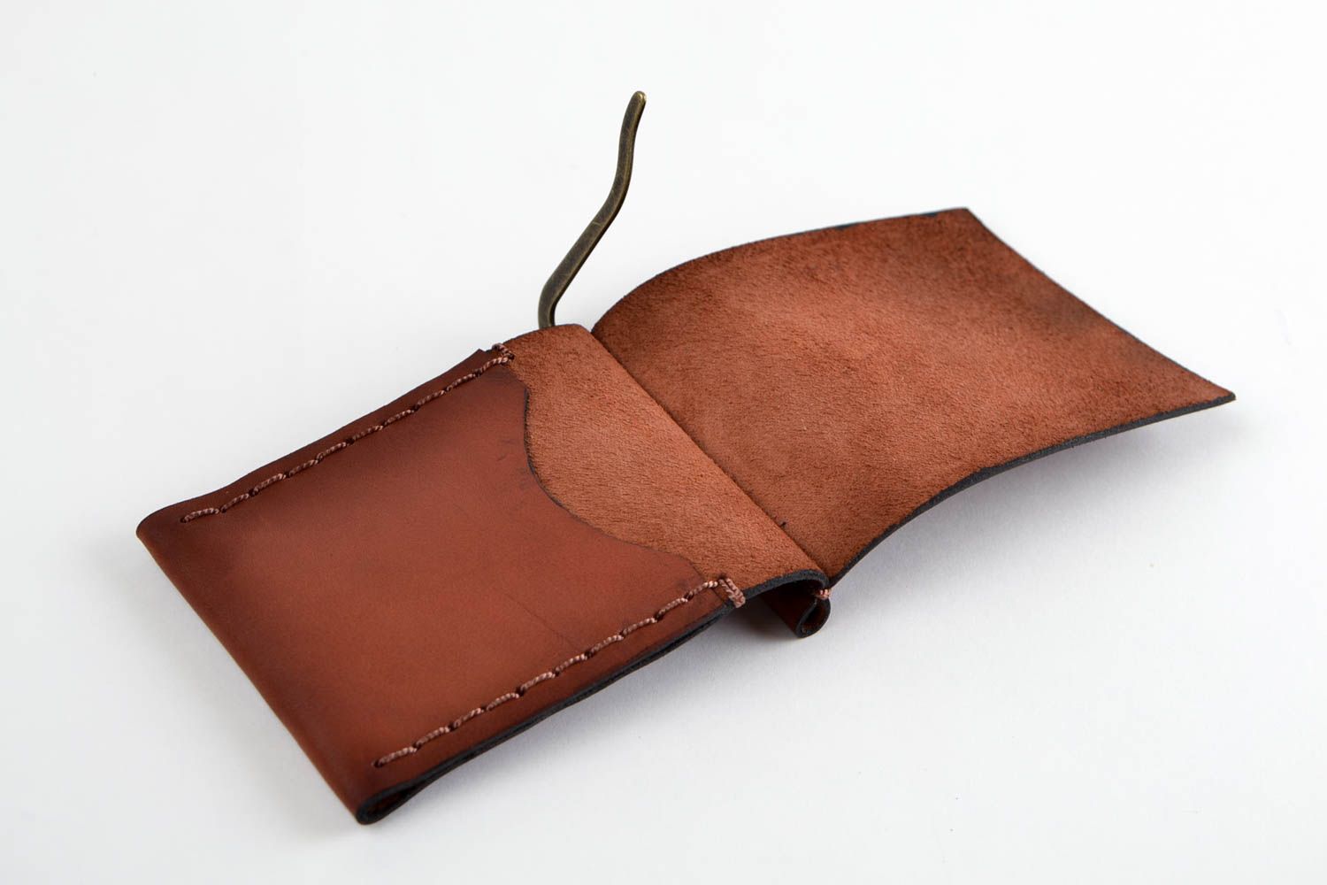 Stylish handmade leather wallet money clip gentlemen only fashion accessories photo 3