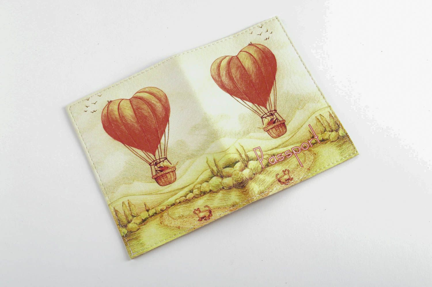Handmade Schutz Hülle Geschenk für Frau Schutzhülle Reisepass Heißluftballon foto 4