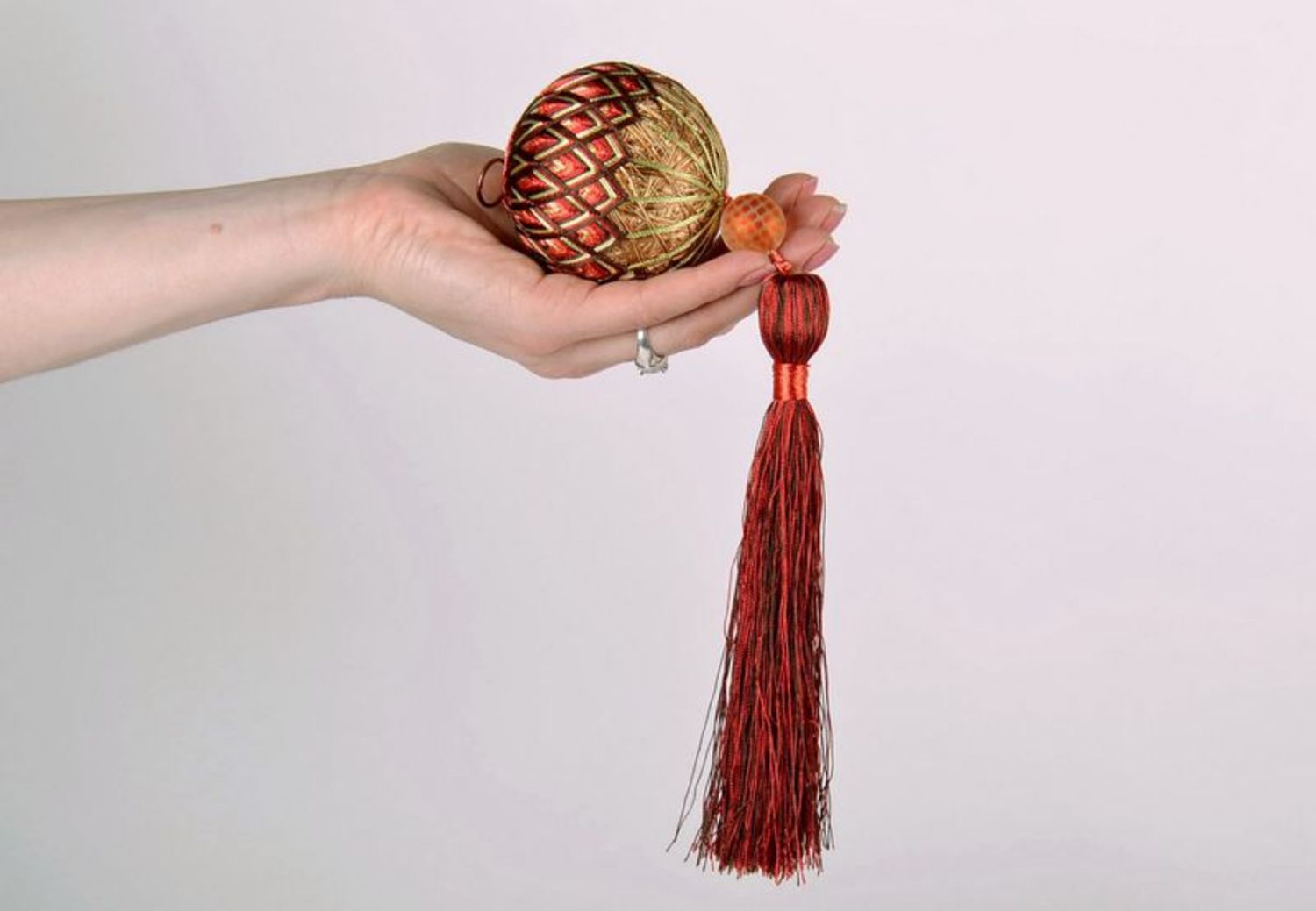 Colgante Temari en estilo oriental, juguete para árbol de Navidad bola foto 5