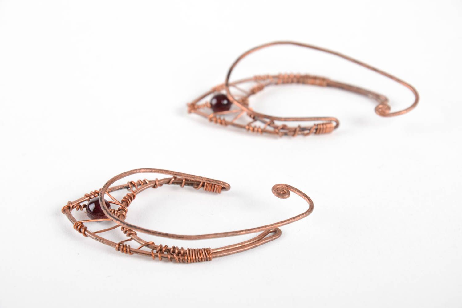 Handgemachte Kupfer Ohrringe Juwelier Modeschmuck massive Metall Ohrringe foto 4
