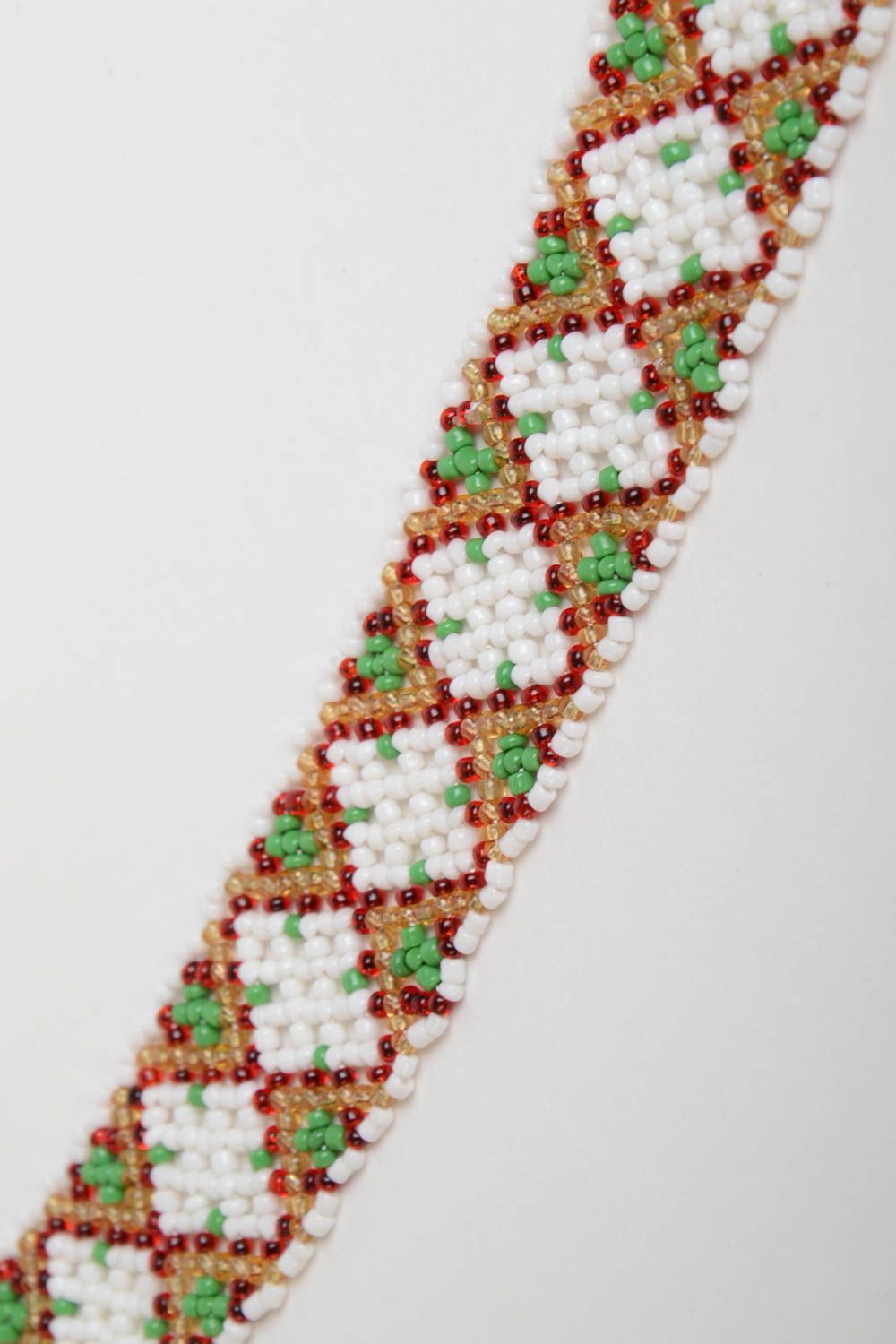 Handmade Damen Collier Schmuck aus Rocailles lange Halskette breit stilvoll foto 5