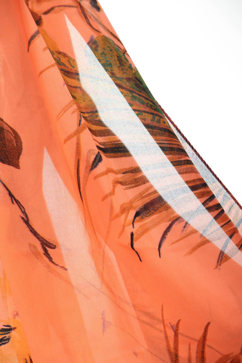 Шелковый шарф оранжевый  фото 4
