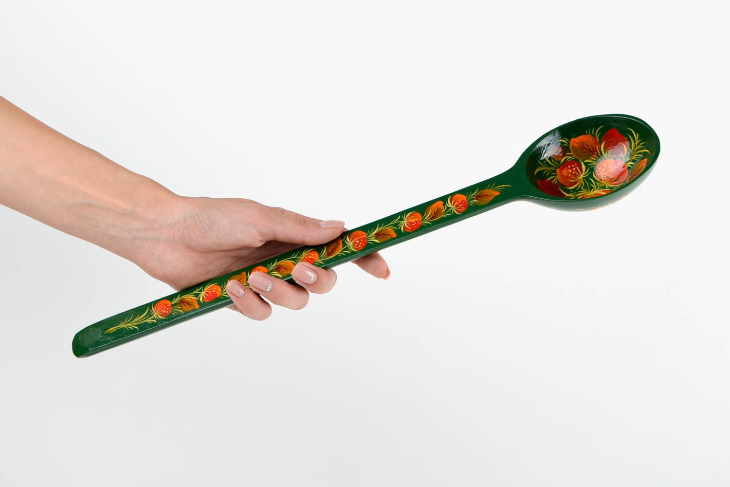Handmade stylish wooden spoon ware in ethnic style beautiful painted spoon photo 2