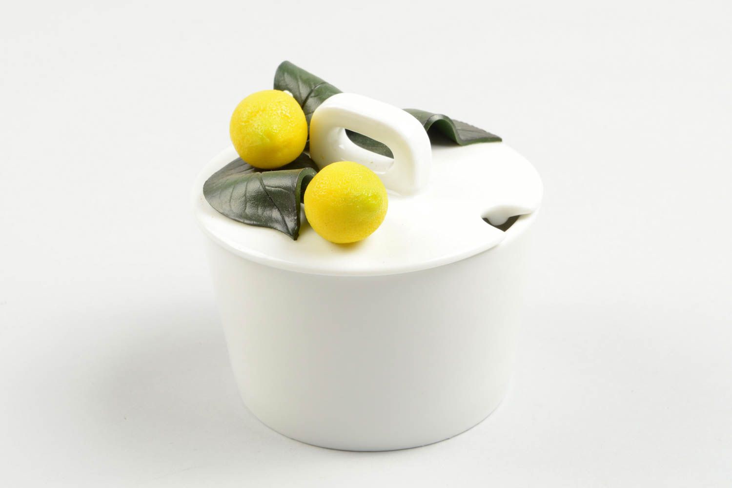 Moderner Dekoartikel handmade Zuckerdose mit Deckel Wohnzimmer Deko in Weiß foto 2
