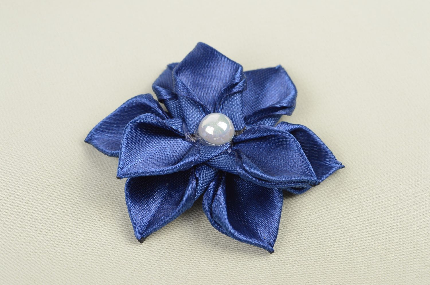 Children handmade scrunchy blue satin ribbon accessory for girls gift idea photo 5