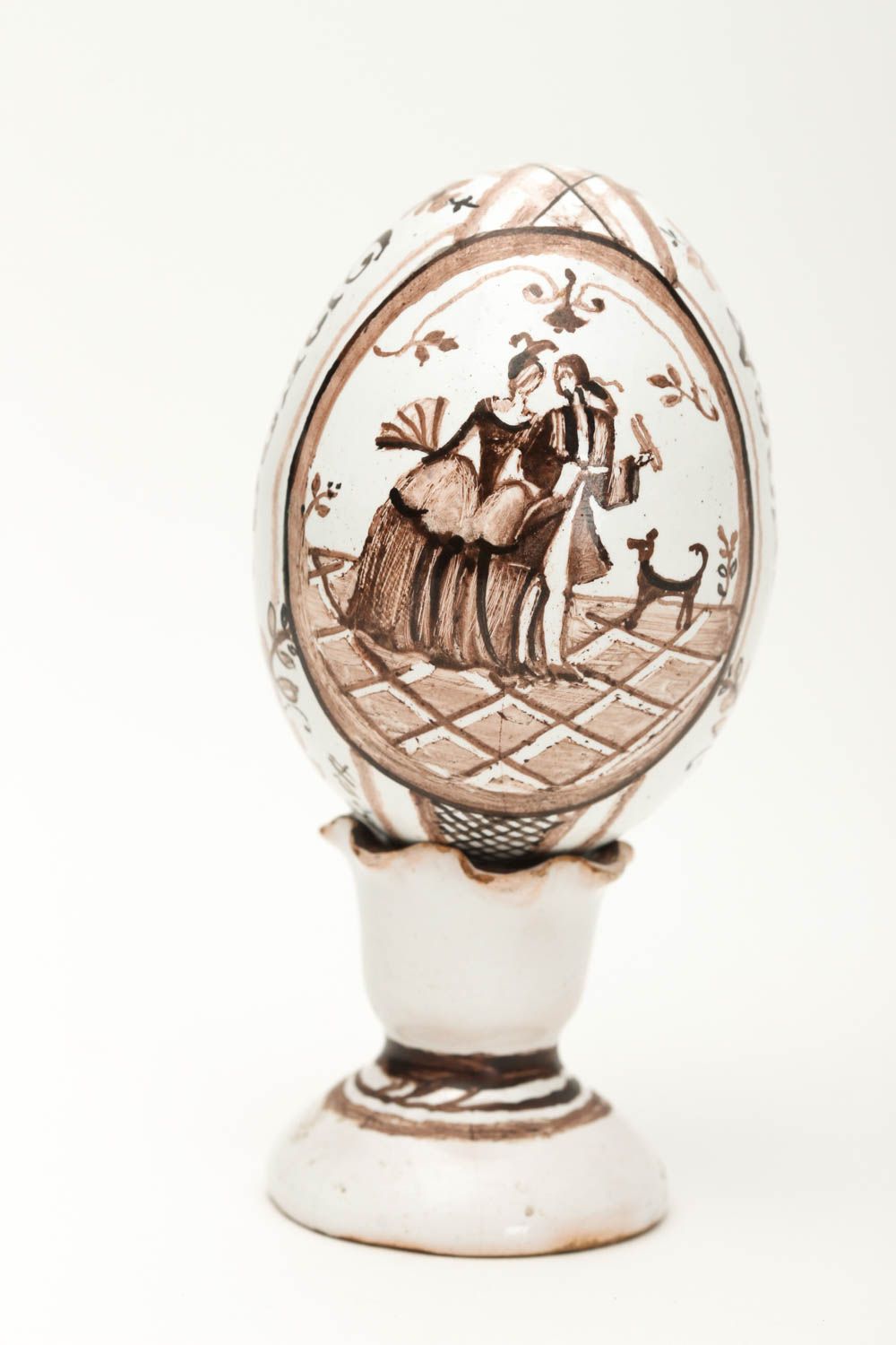 Huevo pintado hecho a mano de arcilla decoración de interior regalo original foto 2