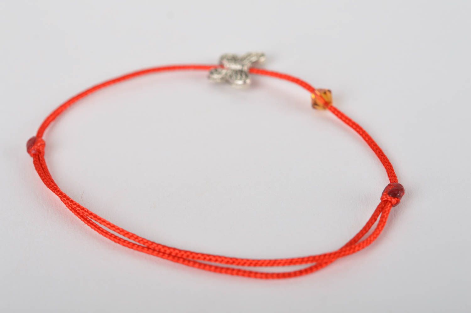 Красный браслет ручной работы браслет для девушки модная бижутерия Бабочка фото 4