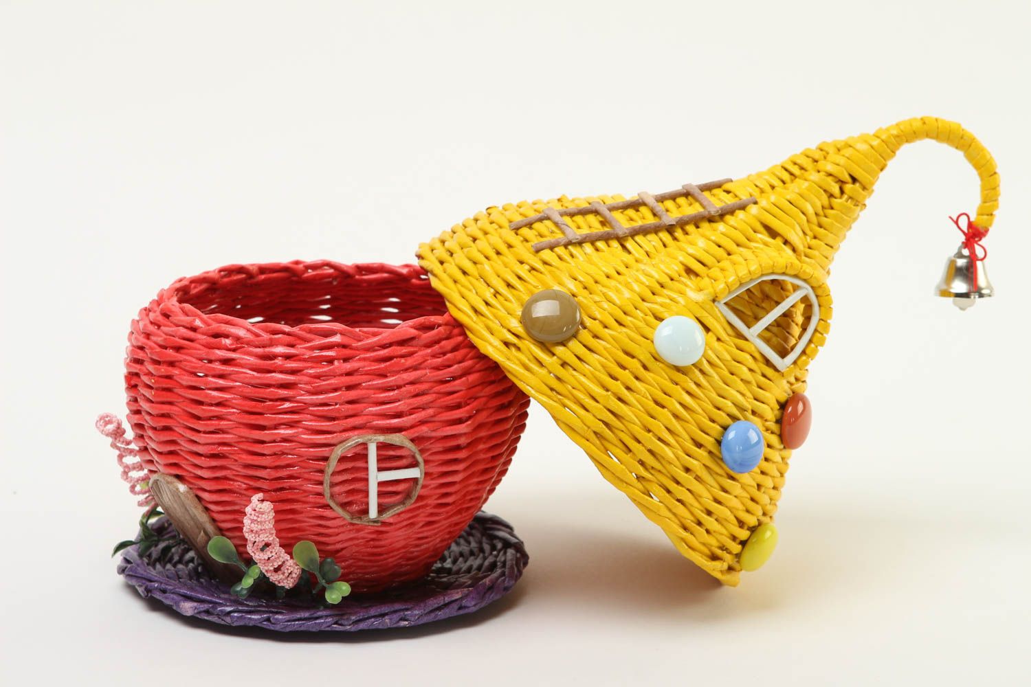 Handmade cute basket interesting home decor designer woven acessories photo 3