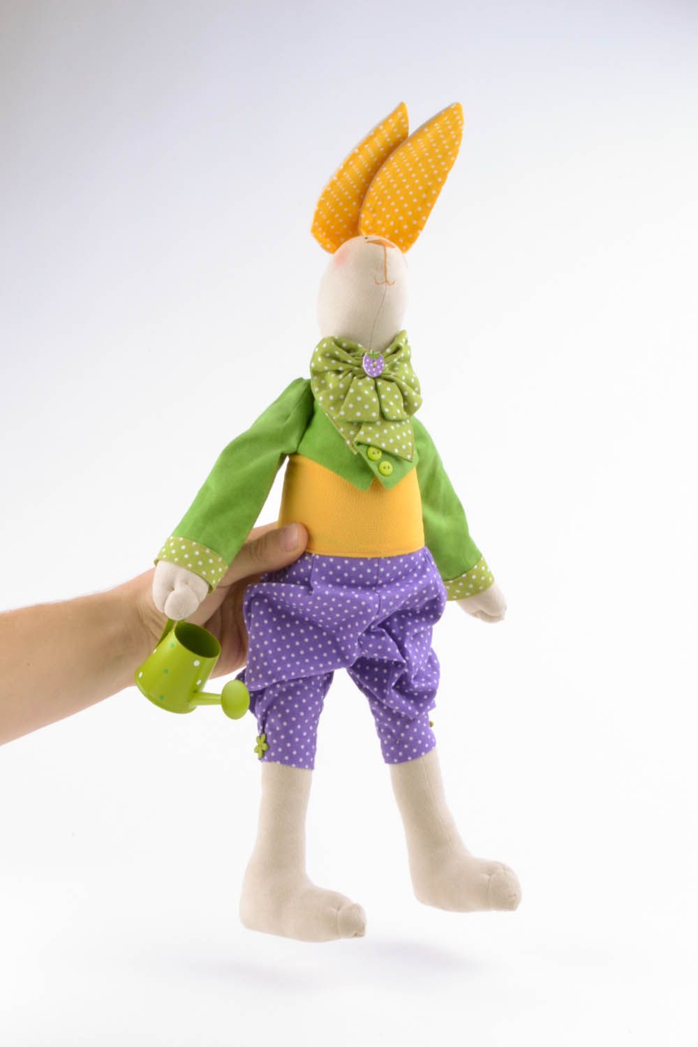 Handmade interior toy Rabbit Gardener photo 2