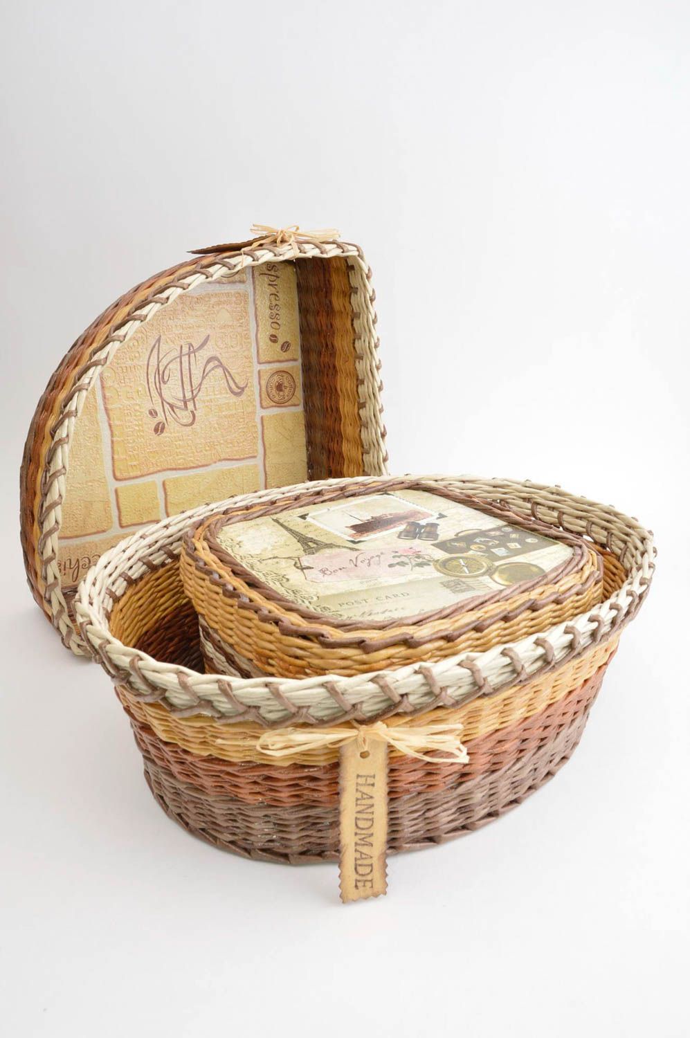 Handmade box unusual wicker basket interior decor ideas handmade basket 3 items photo 3