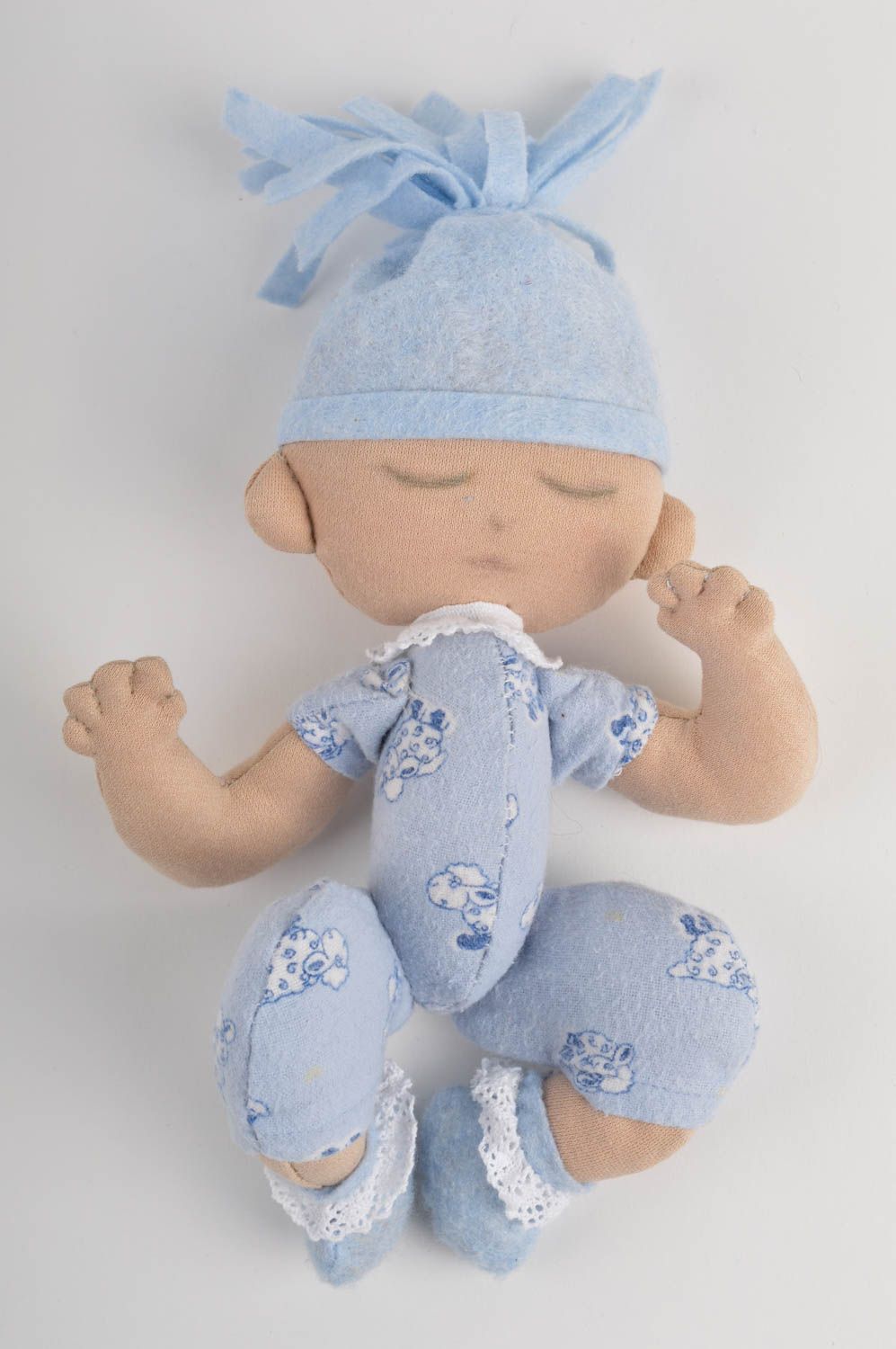 Handgefertigt Künstler Puppe Dekoration Wohnzimmer Kinder Geschenk  in Blau foto 2