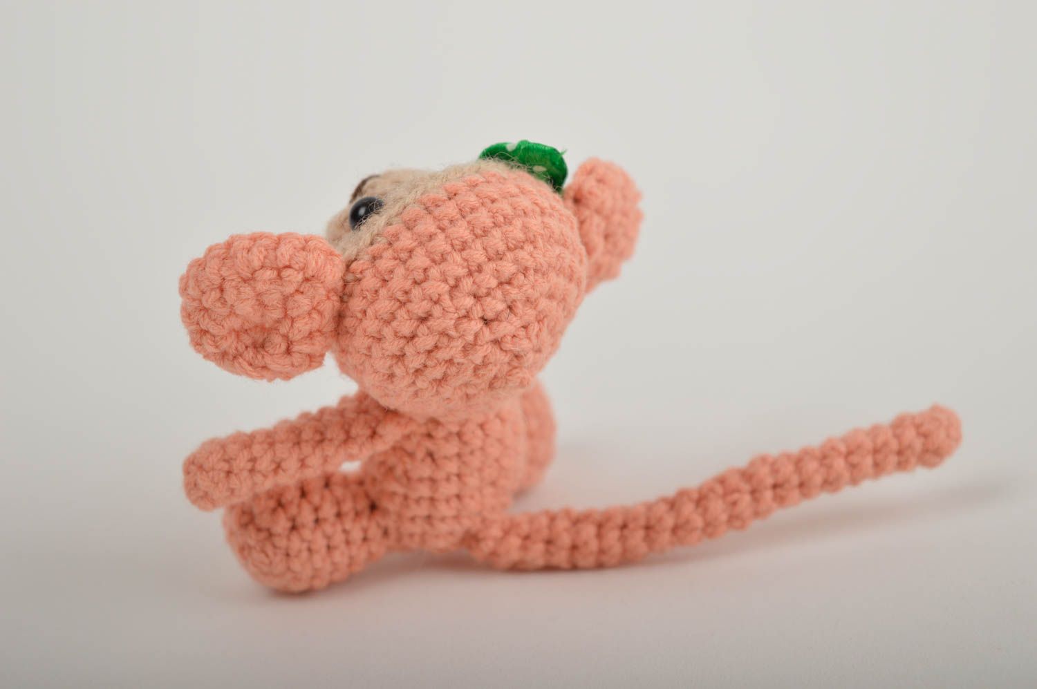 Jouet singe Peluche faite main petite tricotée en acrylique Cadeau pour enfant photo 4