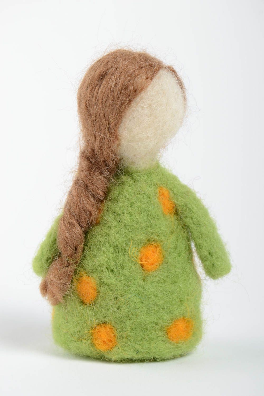 Handmade kleine Puppe natürliches Spielzeug Geschenk für Frau Trockenfilzen foto 2