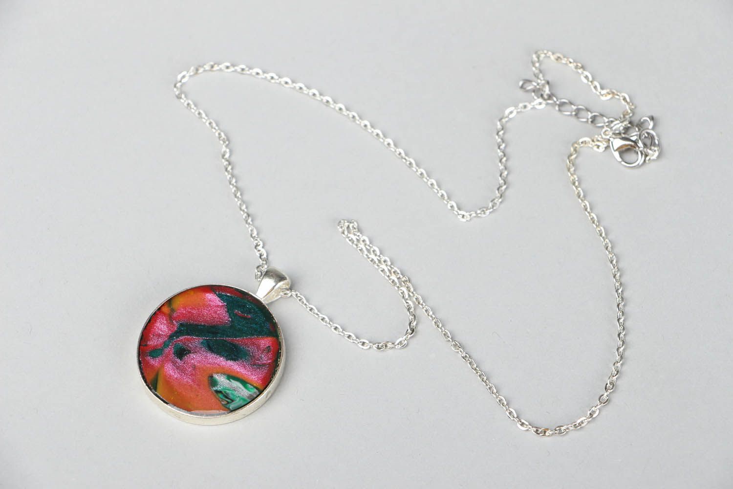 Pendant Made of Polymer Clay and Epoxy Resin photo 1