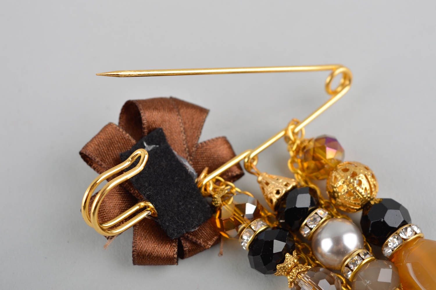 Designer brooch handmade pin accessory unusual beaded brooch accessory for dress photo 4