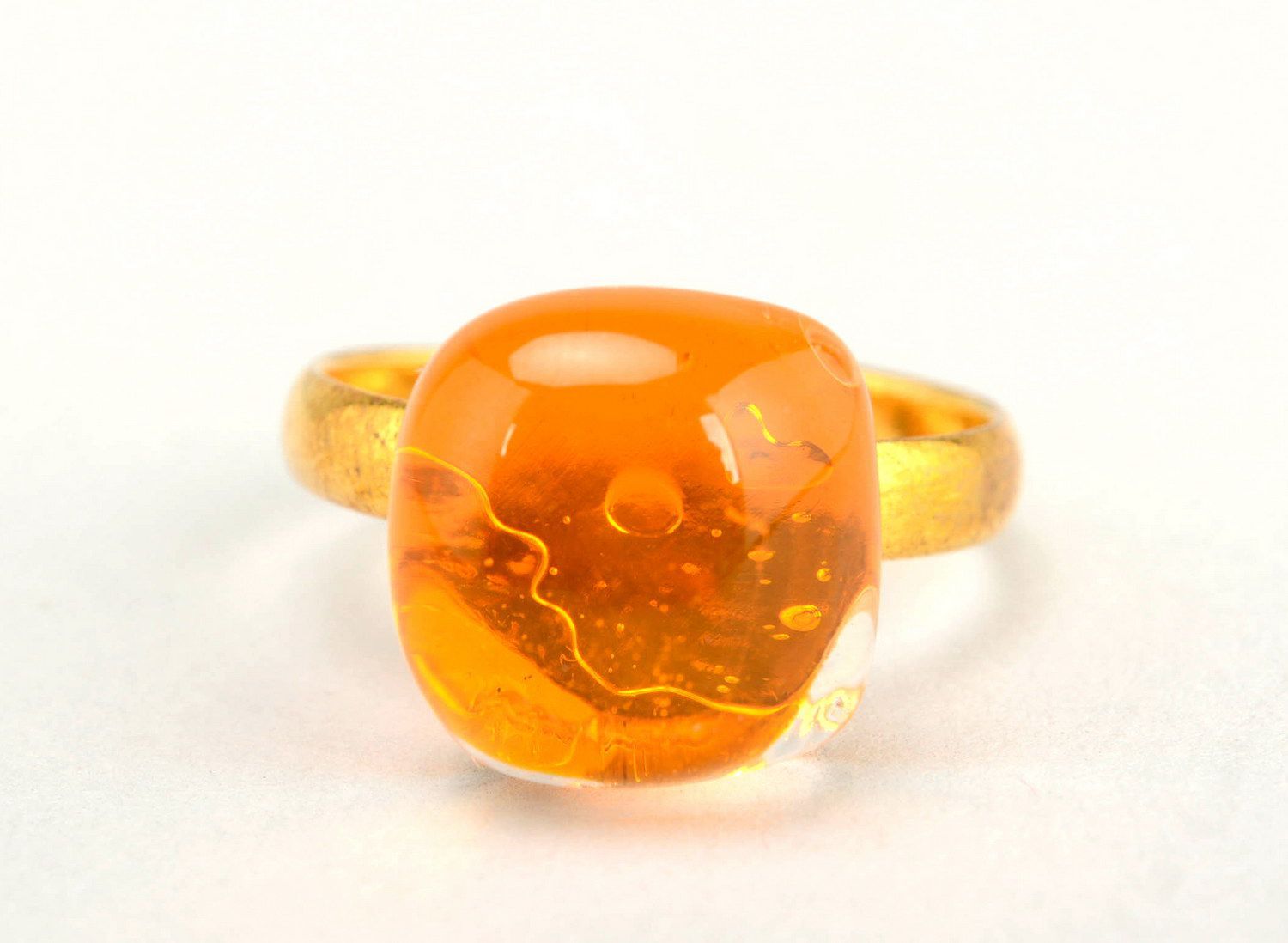 Ring made of fusing glass Sun photo 2