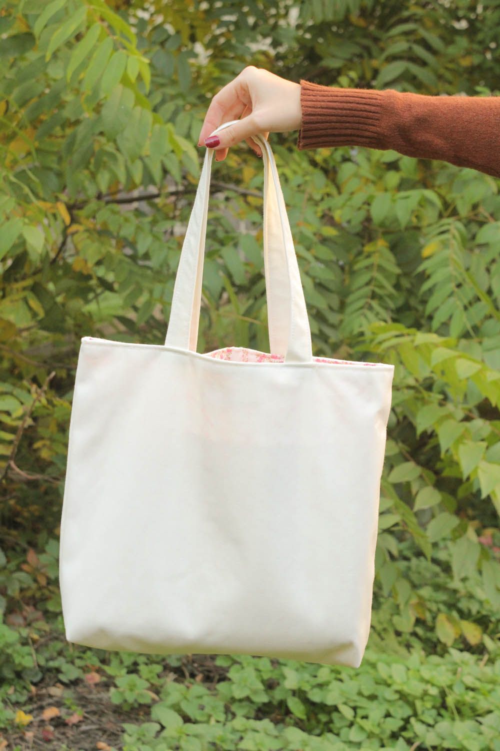 Borsa in tessuto dolci borsa originale fatta a mano borsa con applicazione foto 5
