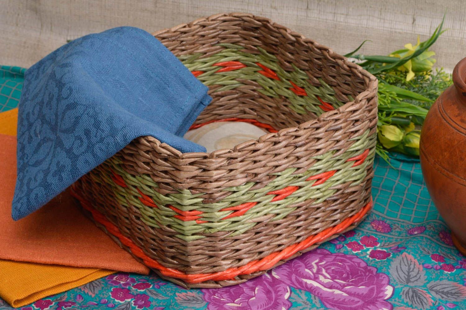 Handmade wicker box unusual wicker basket interior decor ideas unusual gift photo 1
