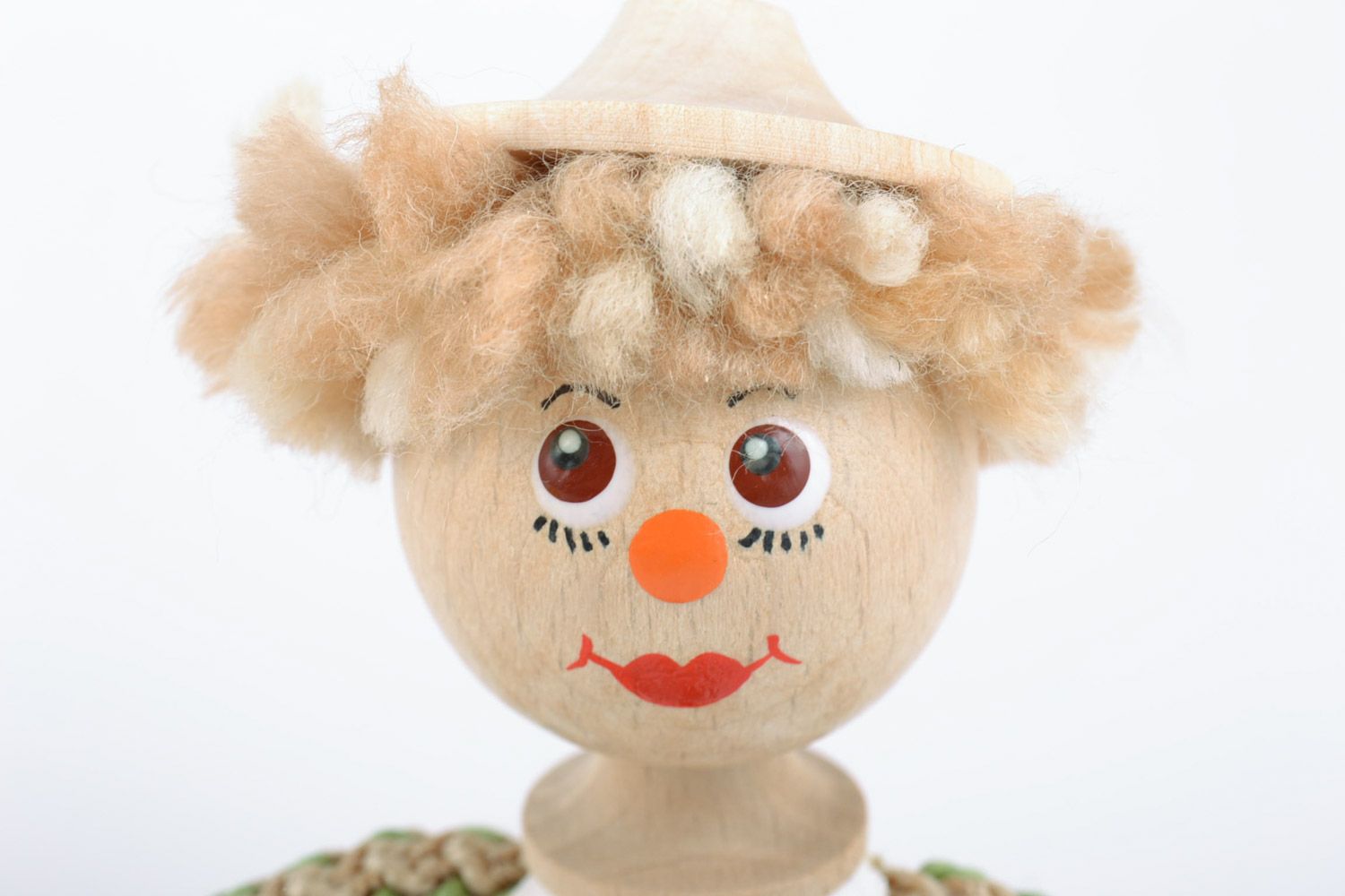 Handmade eco friendly painted wooden toy Boy with Hat for kids and interior decor photo 3