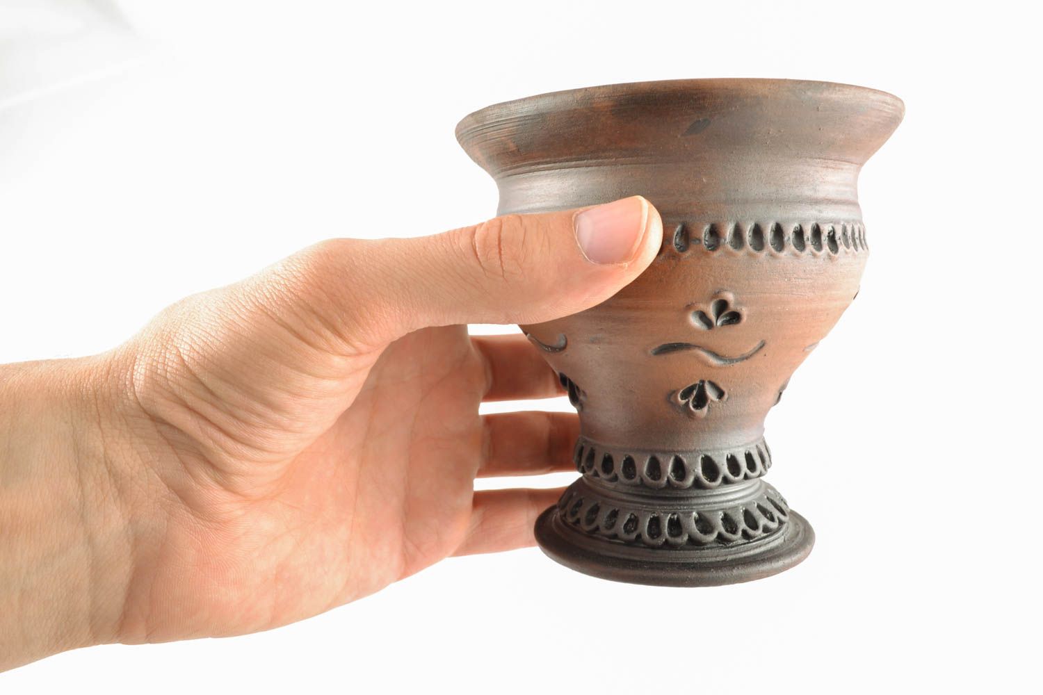 Ceramic goblet with embossing photo 5