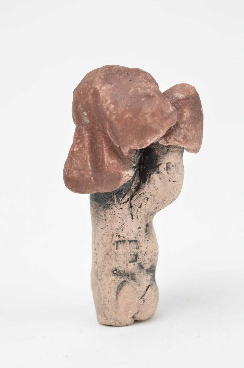 Глиняная статуэтка в виде гриба ручной работы необычная для декора дома фото 2