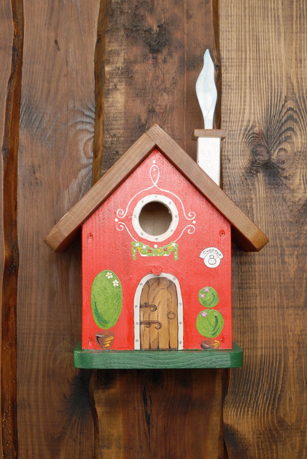 Wooden nest box with painting Forest House photo 3