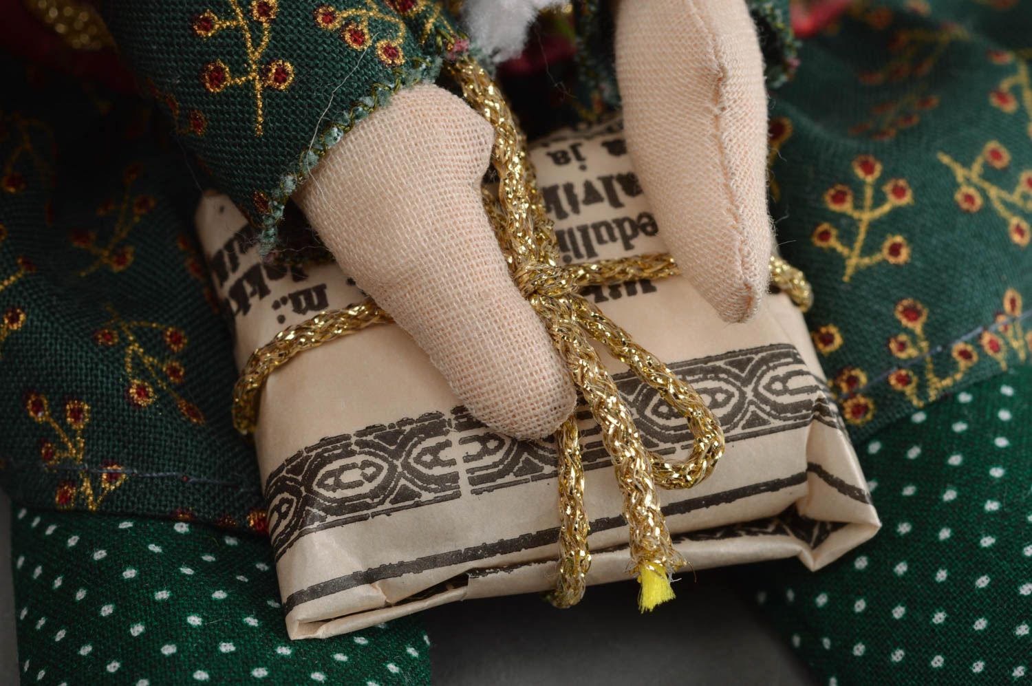 Poupée faite main en coton décorative originale belle Petit gnome avec cadeau photo 1