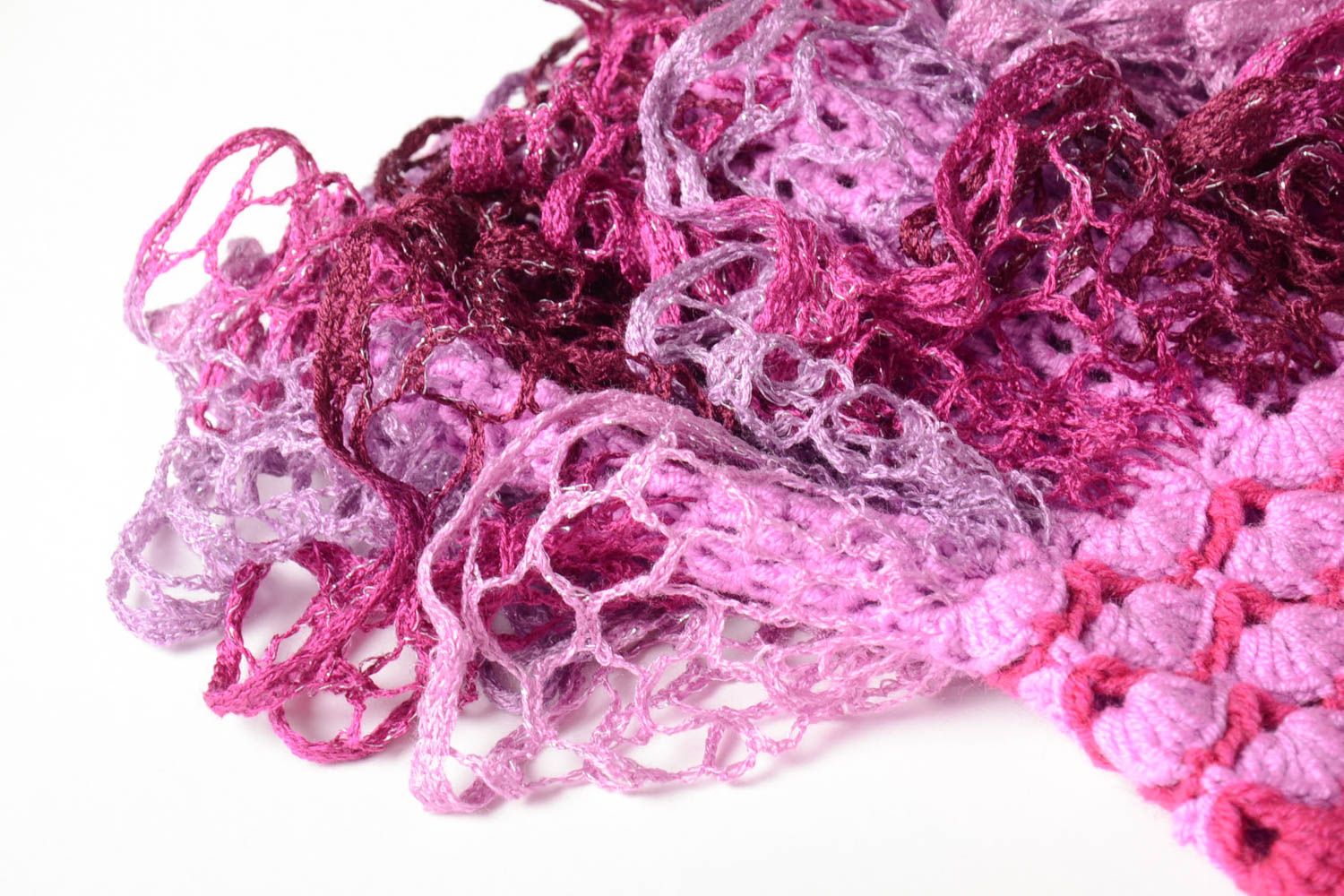 Jupe fille fait main Jupe tricot au crochet design rose violet Vêtement fille photo 2