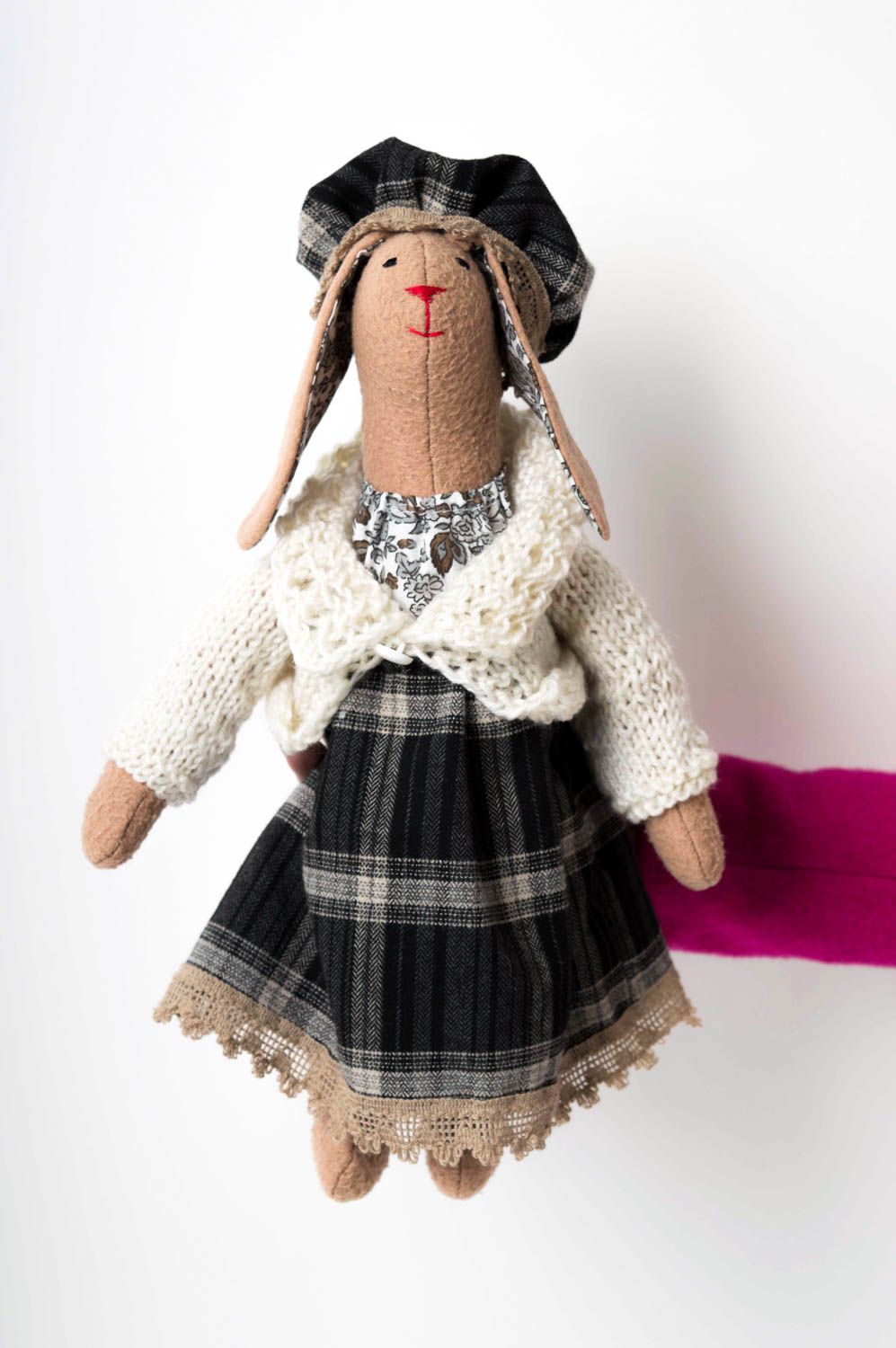 Bambola lepre in stoffa fatta a mano pupazzo tessile originale idee regalo
 foto 6