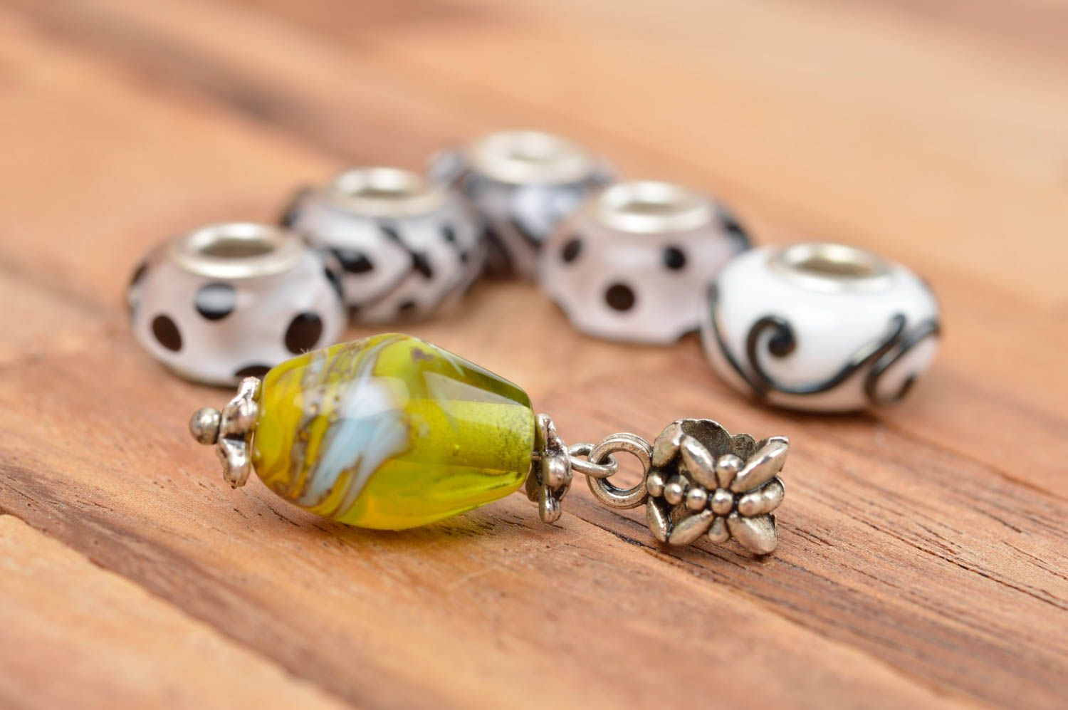 Handmade stylish glass pendant elegant unusual pendant beautiful accessory photo 1