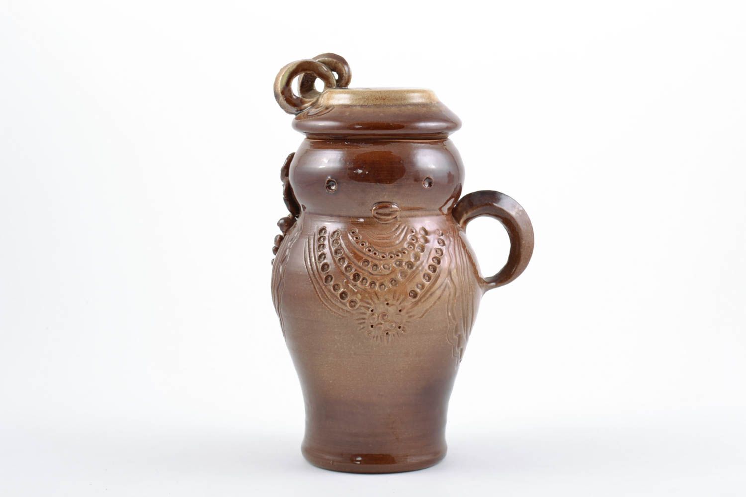 Keramik Dose für lose Produkte Braun mit Glasur Ton Behälter handmade 1.2 l foto 2
