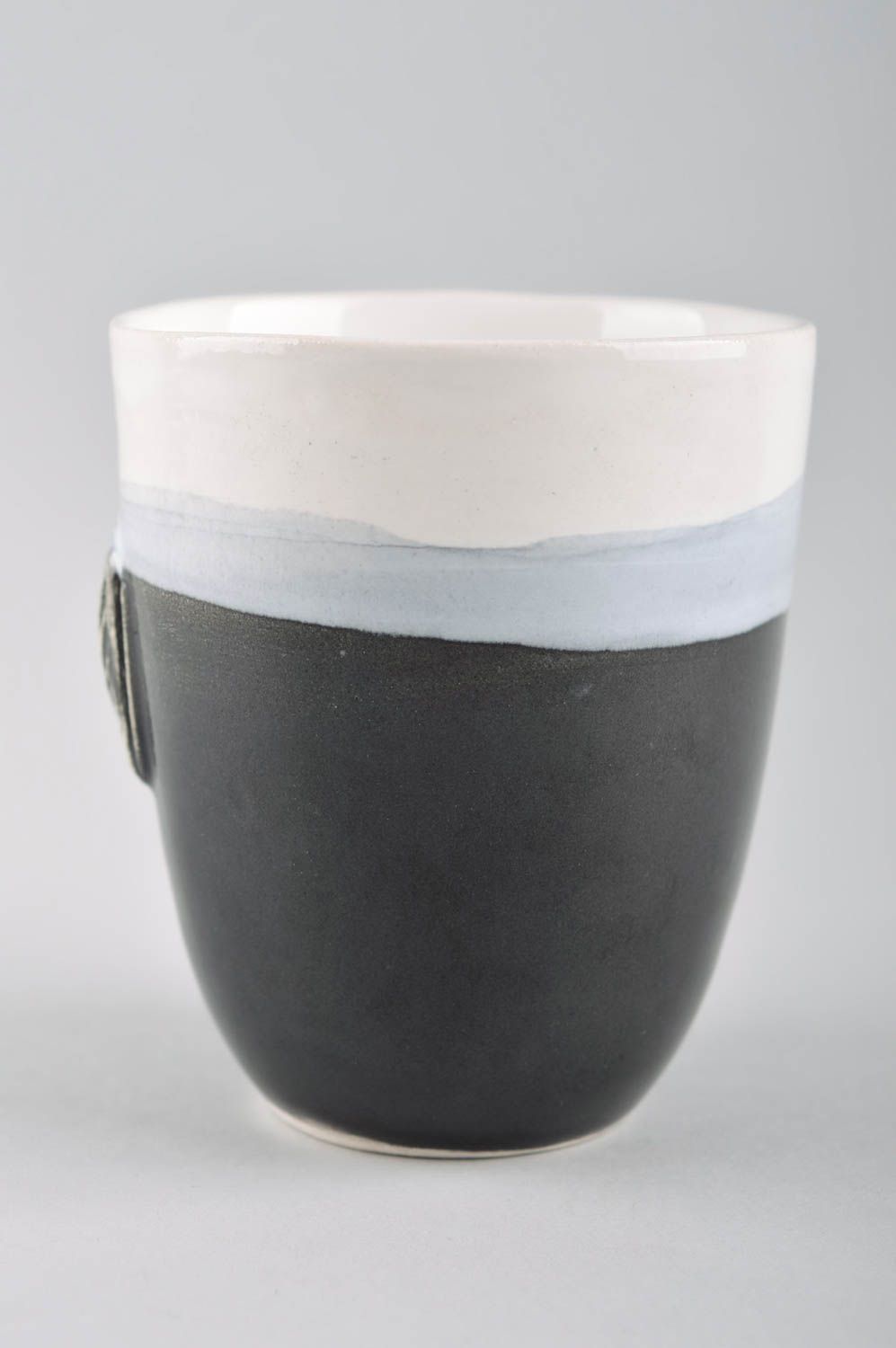Handmade schöne Teetasse Keramik Tasse originelles nützliches Designer Geschirr foto 3