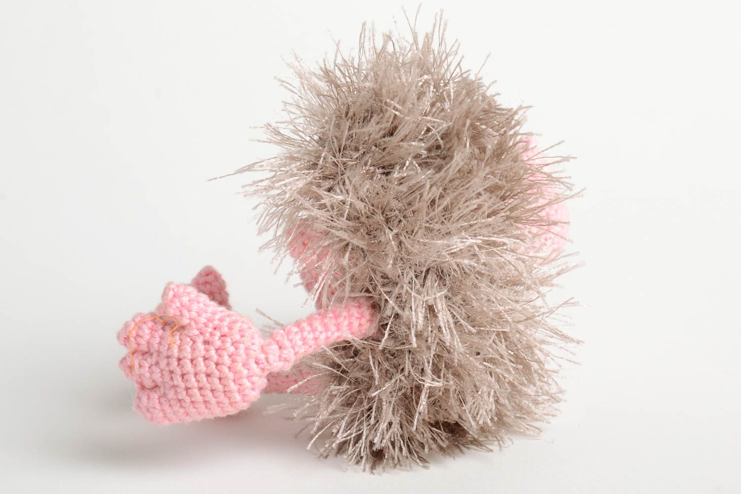 Handmade crocheted toy stylish unusual toy for kids funny hedgehog toy photo 3