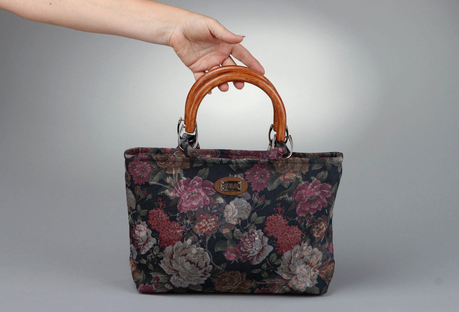 Textil Tasche mit Blumen foto 3