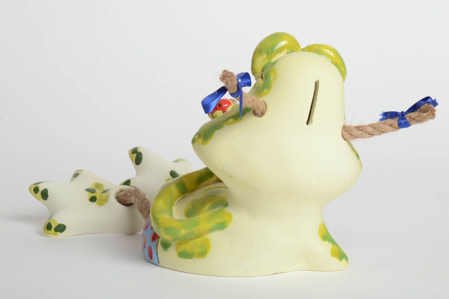 Tirelire grenouille fait main Accessoire design Cadeau enfant céramique original photo 5