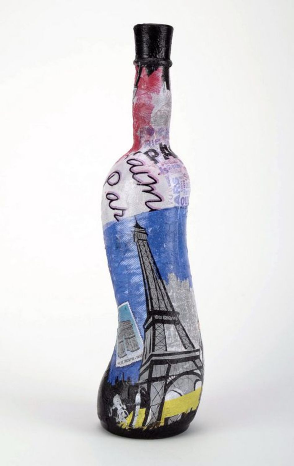 Декоративная бутылка из стекла Париж фото 3