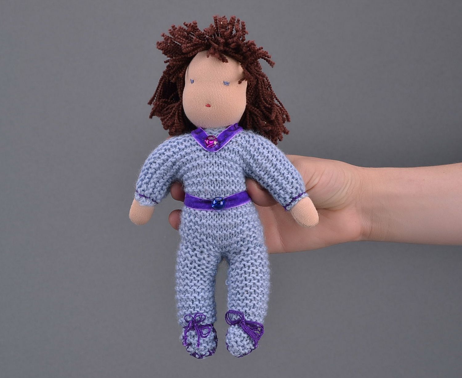 Knitted wool doll photo 4