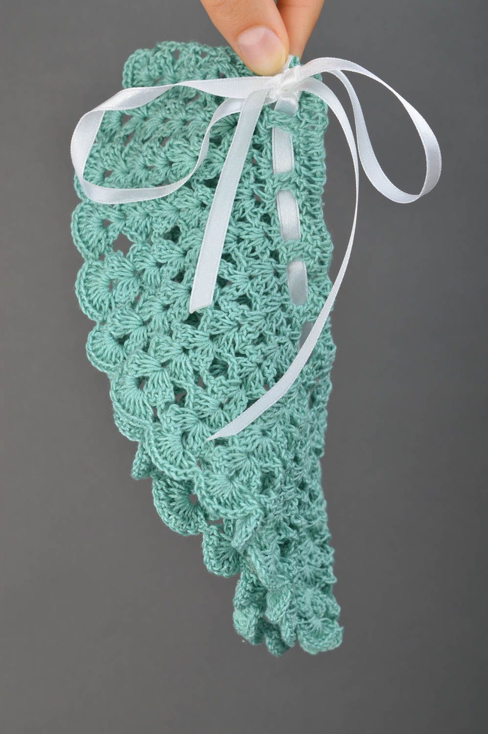 Handmade collar crocheted necklace designer collar unusual accessories photo 4
