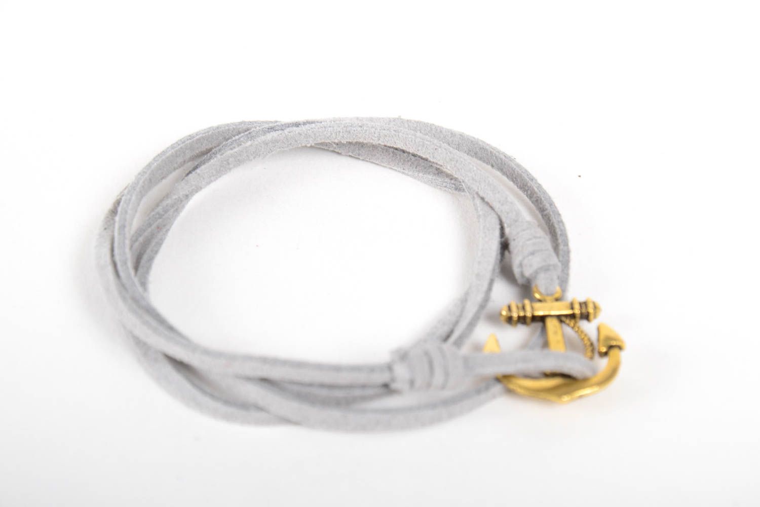 Handmade thin cute bracelet unusual stylish accessory suede bracelet for women photo 2