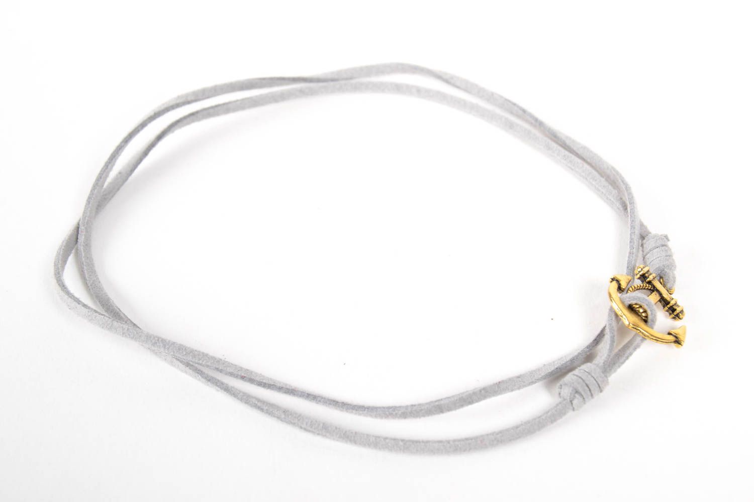 Handmade thin cute bracelet unusual stylish accessory suede bracelet for women photo 3
