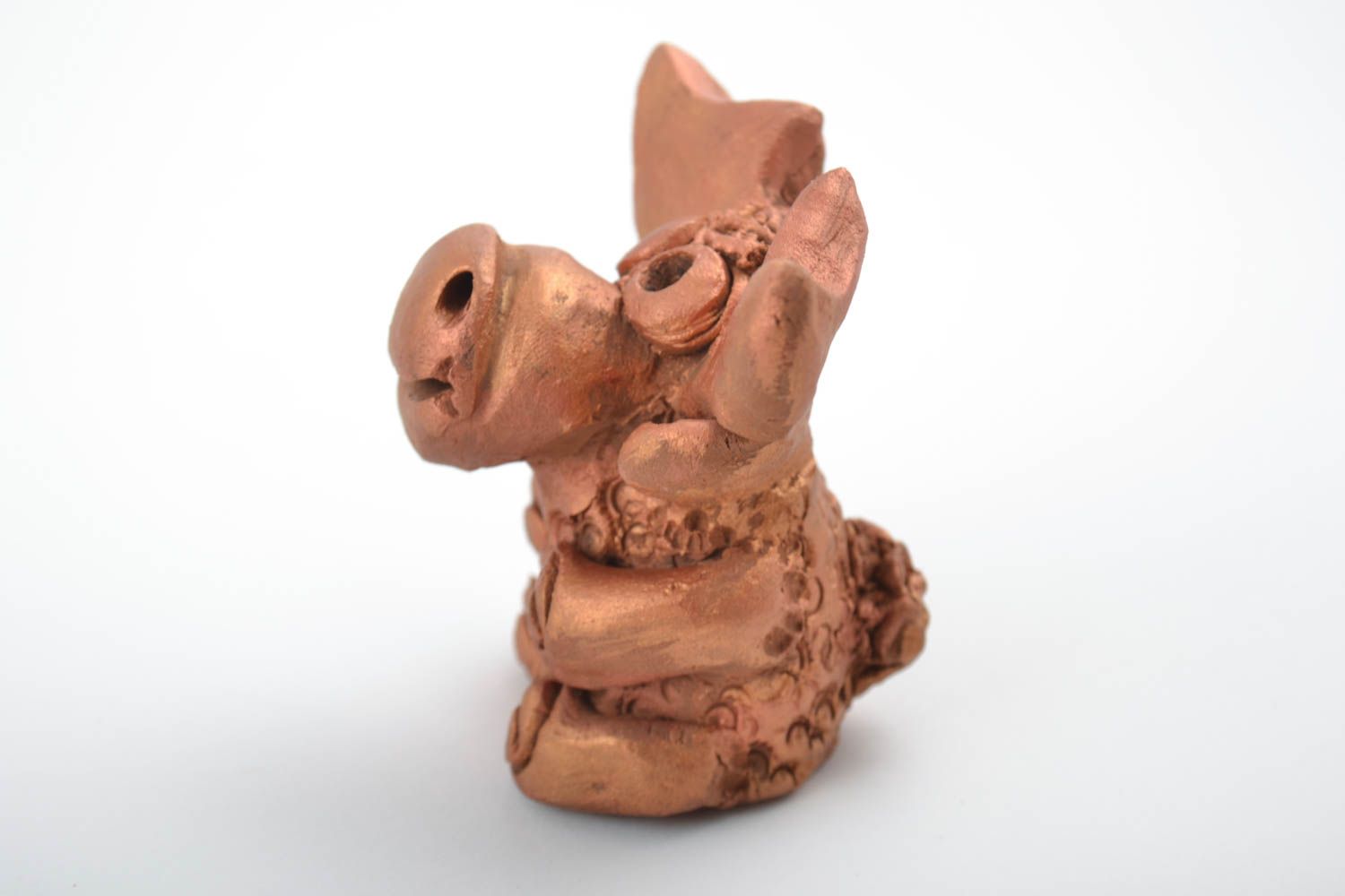 Handmade Dekofigur Elch Keramik Deko Figur aus Ton wunderschön braun foto 5