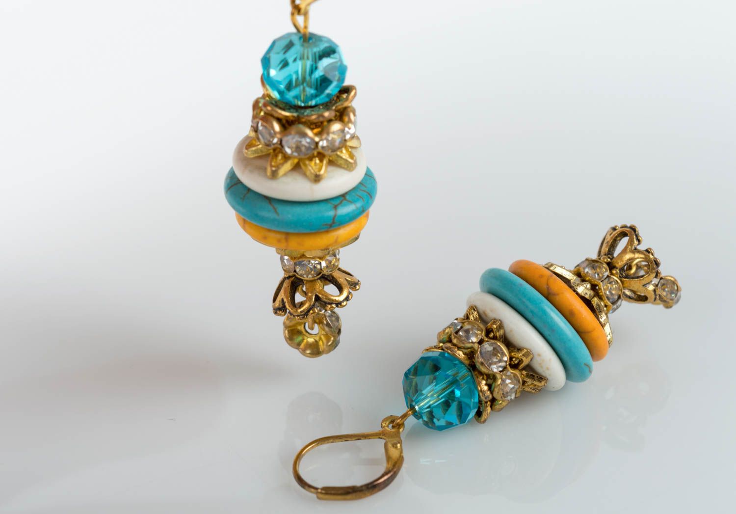 Handmade unusual female earrings stylish crystal accessories cute earrings photo 5