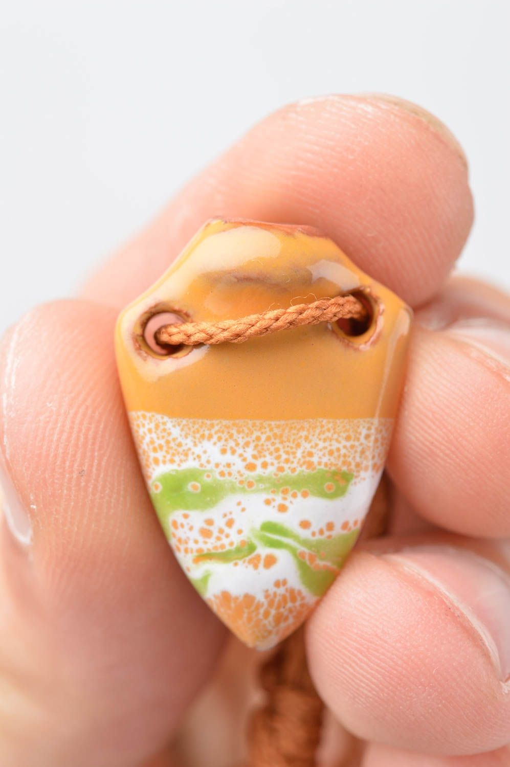 Handmade pendant designer aroma pendant clay jewelry unusual accessory photo 5