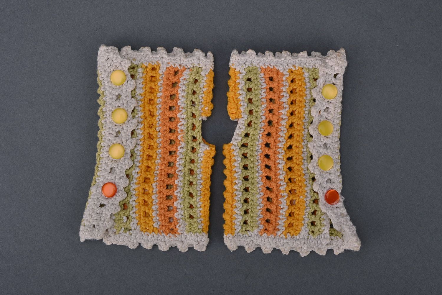 Mitaines tricotées Solaires faites main photo 1