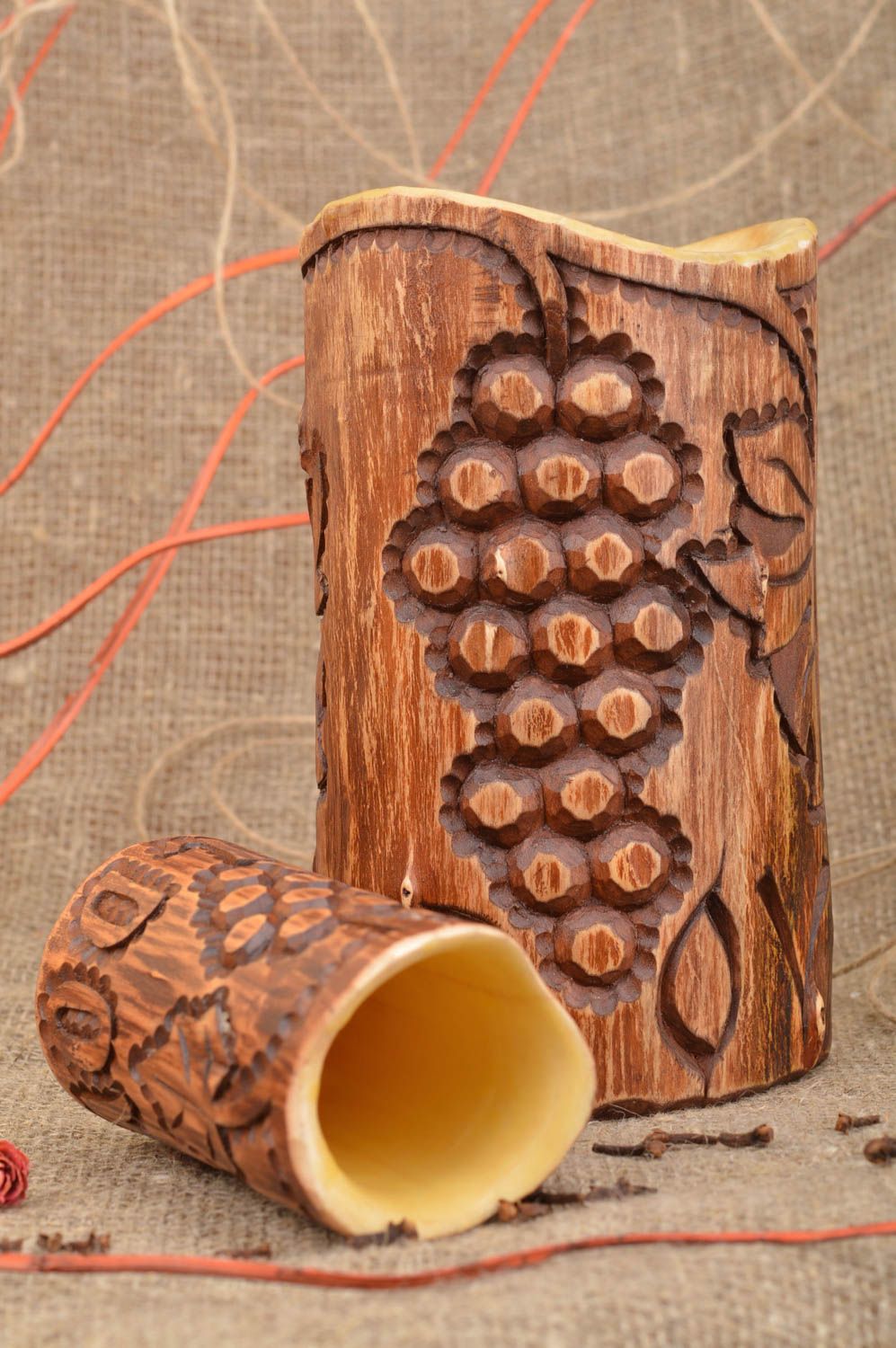 Vasos modernos hechos a mano de madera articulos de regalo original para amigo foto 1