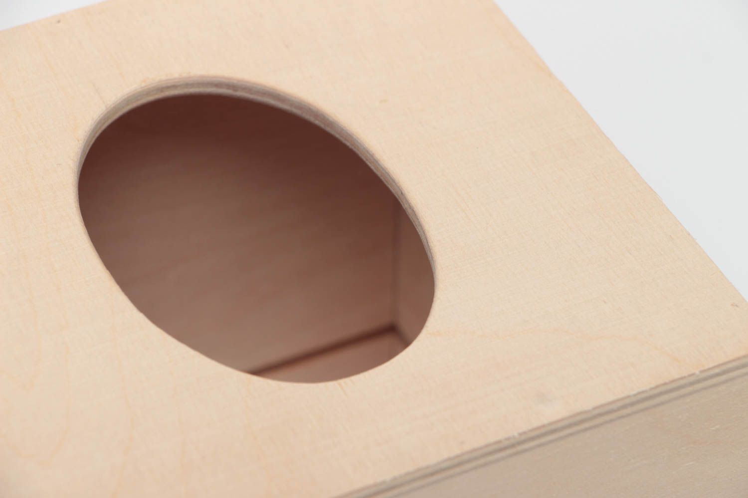Boîte à mouchoirs en bois brut carrée faite main objet pour serviettage photo 3