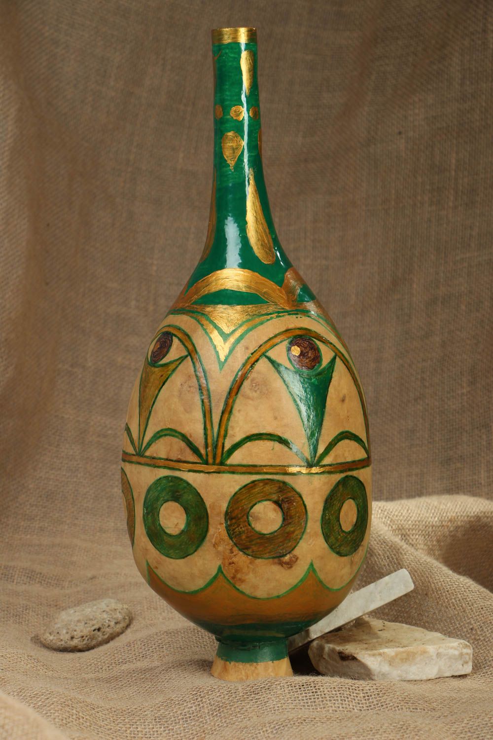 Hohe Vase aus Kürbis Lagenaria foto 5