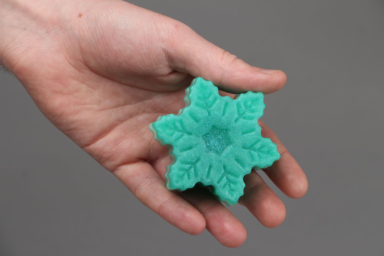 New Year's homemade soap Mint Snowflake photo 3
