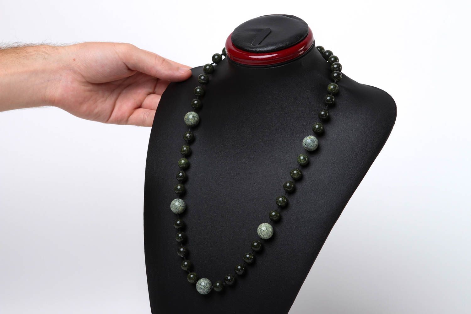 Collar artesanal hecho de serpentín bisutería de moda regalo para mujer foto 5