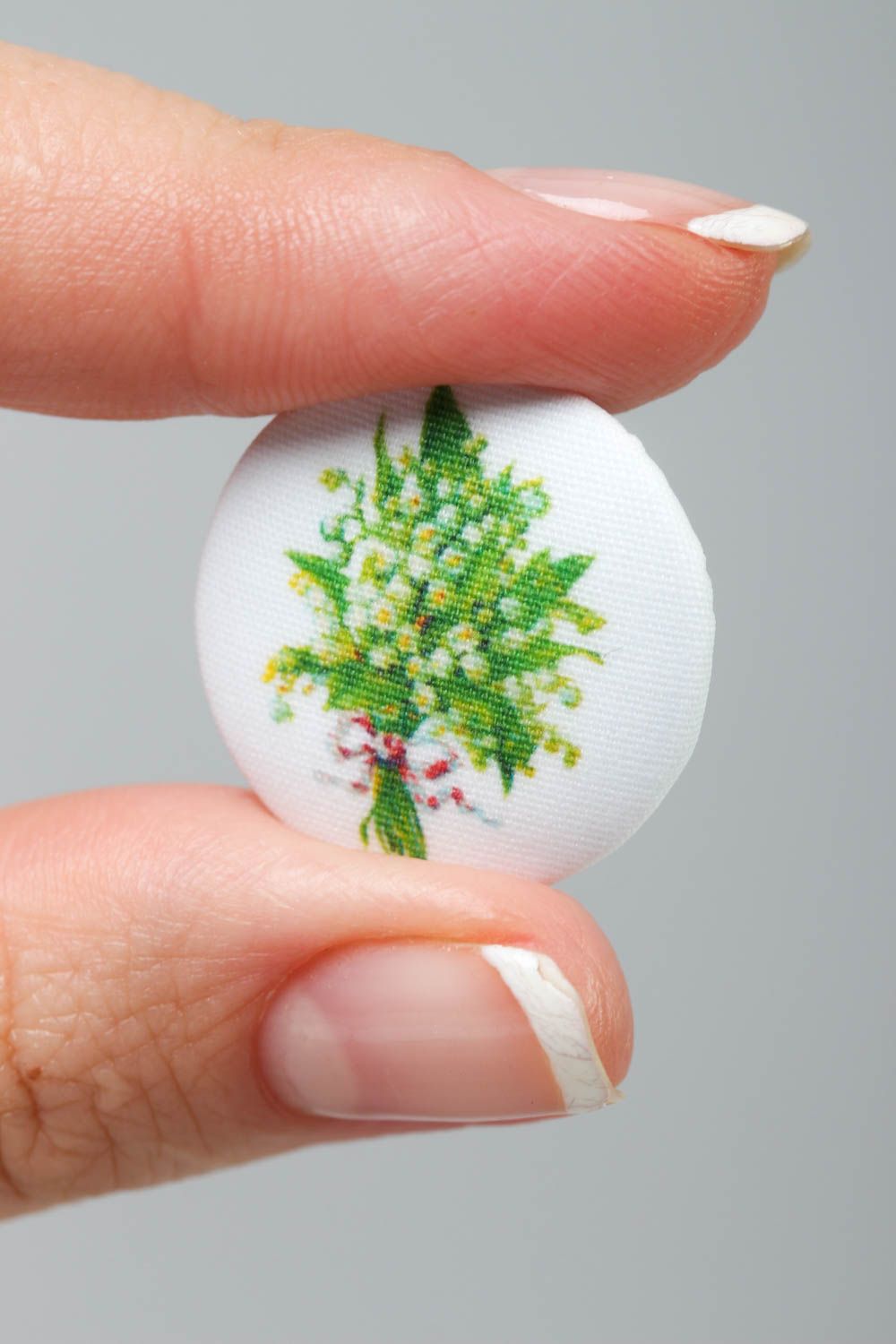 Beautiful handmade plastic button handmade buttons fabric button with print photo 5